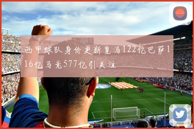 西甲球队身价更新皇马122亿巴萨116亿马竞577亿引关注